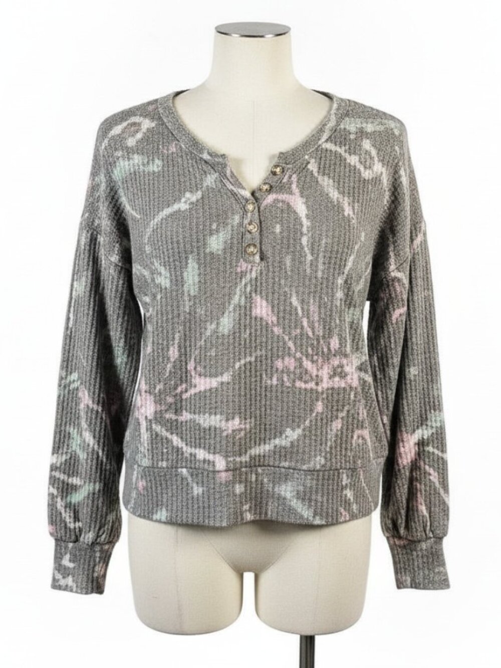 True Craft Women's Pullover Sweater with Button Detail, Size S